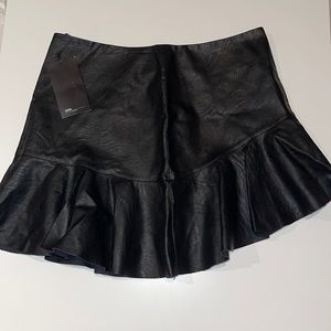 Woman's Zara Black Zip-Up High Rise Leather Skirt
